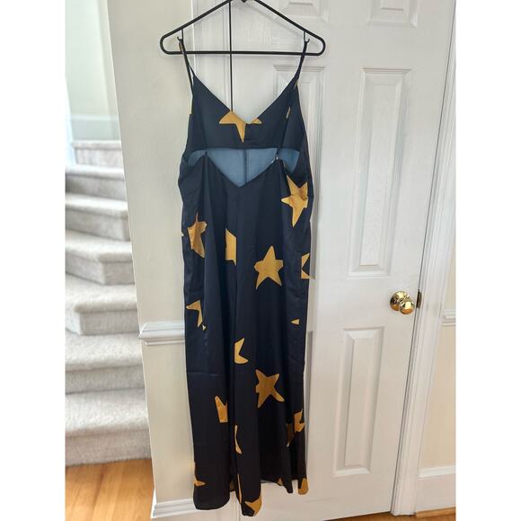 ASOS Black & Gold Star Wide Leg Low Back Jumpsuit - Picture 5 of 8